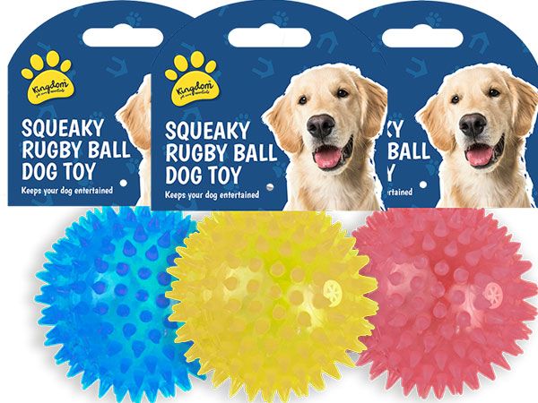 Kingdom Squeaky LED Spikey Ball Dog Toy, Assorted Picked At Random