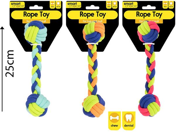 Smart Choice Dumbbell Rope Tug Dog Toy, Assorted At Random