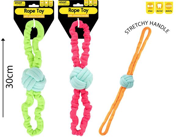 Smart Choice Stretchy Handle Rope Tug Dog Toy, Assorted At Random