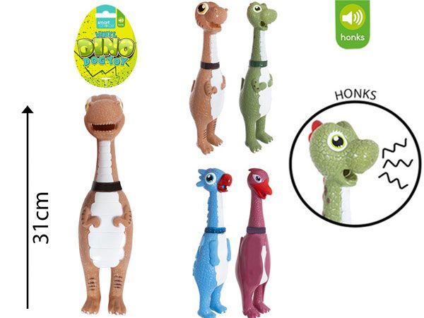 Smart Choice Honking Dinosaur Vinyl Dog Toy, Assorted At Random