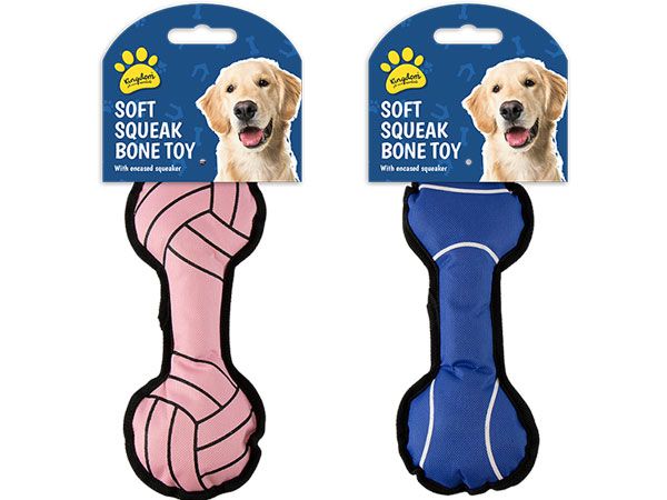Kingdom Soft Squeaky Dog Bone Toy, Assorted Picked At Random