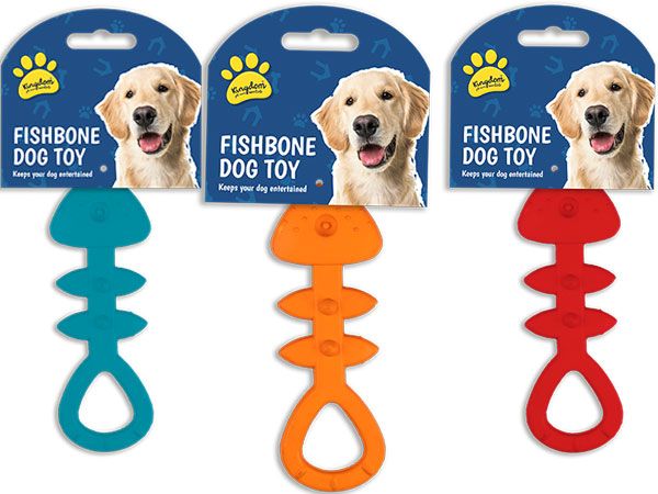Kingdom Rubber Fishbone Dog Toy, Assorted Picked At Random